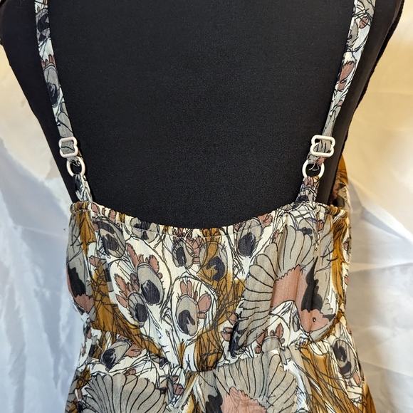 Vero Moda Brown and grey abstract Peacock polyester chiffon dress - Picture 6 of 8